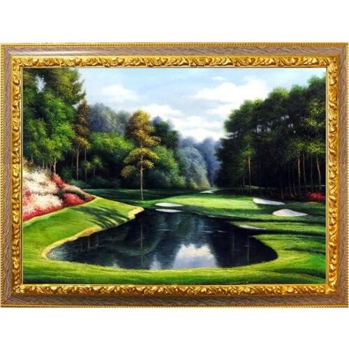 Cross Stitch Kits Lake View Scenery Oil Painting Crafts Art Needlework 14CT Unprinted Embroidered Handmade Wall Home Decor