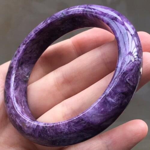 Genuine Natural Purple Charoite Russian Gems Lady Fashion Reiki Bangle Innder Diamater 57mm For Woman Heal AAAAA Certificate