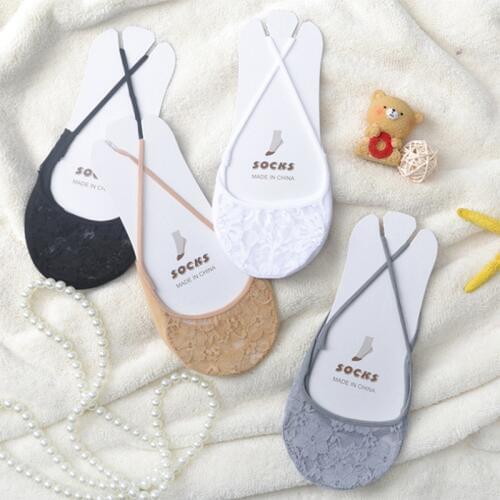 Half Palm Without Shallow Socks Lace High Heels Invisible Boat Socks Ladies Personality Strap Cotton Socks