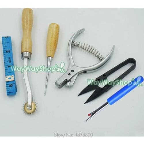 One Set Pattern Stitch Wheels Notcher AWL Tool Tape Measure Scissor Seam ripper 4 Style Choice