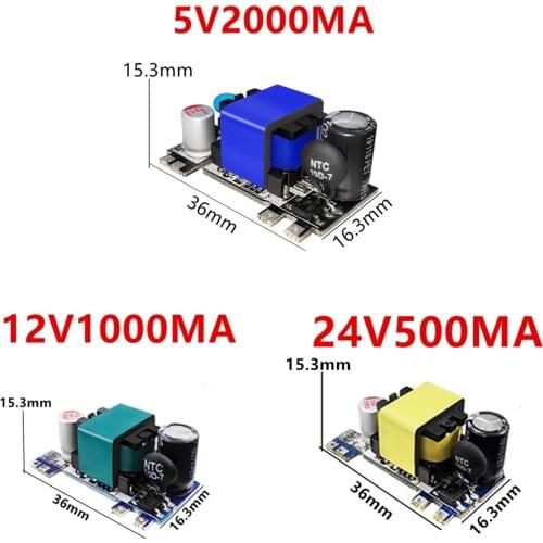 AC-DC 10W Precision Buck Converter AC 220V to 5V DC step down Transformer power supply module 5V 2000mA 12V 1000mA 24V 500mA