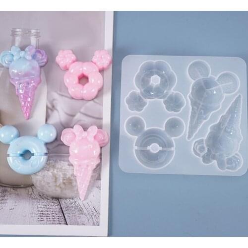 DIY Crystal Epoxy Mold Ice Cream Ice Cream Donut Pendant Decoration Silicone Mold