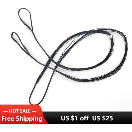 Recurve Bow Strings Strands Length Fit Black Replacement Bow String Long Bow Shooting Archery Outdoor Accessories