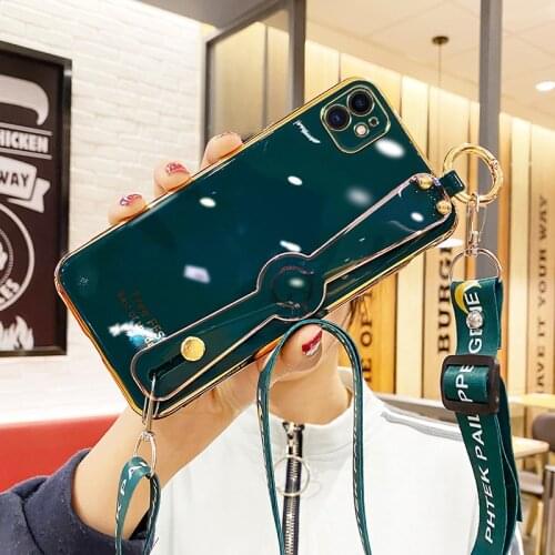 Lanyard Neck Case For For Vivo Y3 Y5S Y7S Y9S Y17 Y19 Y52S Y66 Y67 Y79 Y83 Y85 Y93 Y97 6D Plating Wrist Strap Ring Holder Cover