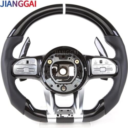 Steering Wheel Fit For Mercedes AMG C63 W212 W205 W204 W213 2012-2020 Model Black Piano Wheel