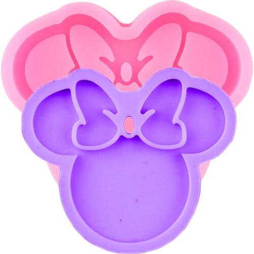 Disney Mickey Bows Silicone Mold DIY Craft Keychain Epoxy Resin Molds Polymer Clay Pendant Necklace Charms Making Jewelry Mould