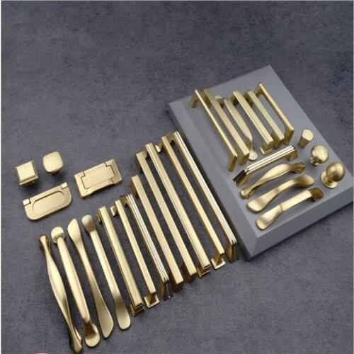 Modern Cupboard Handles and Knobs for Interior Door Golden Furniture Cabinets Drawers Aluminium Alloy Kitchen Cupboard Handle