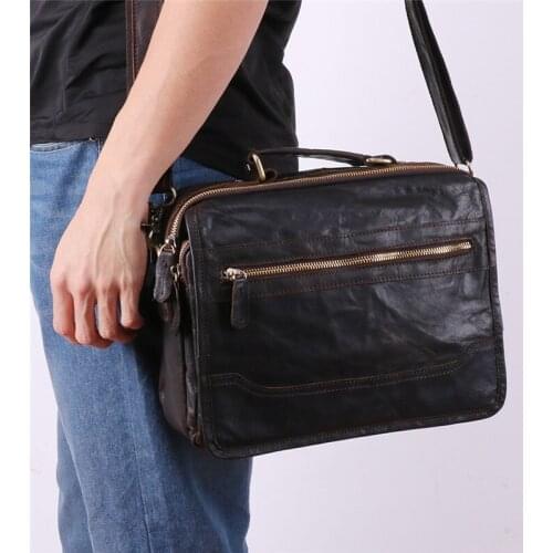 Brand New Cowhide Leather Messenger Bag Men Genuine Leather Handbag Male Travel Pad Shoulder Bag for Men Office Briefcase Totes