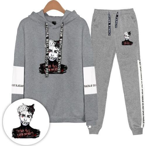 High Quality 2019 XXXTentacion Hoodies Sweatpants Men/Women/Children Cotton Novelty Idol Rapper XXXTentacion Two Piece Sets