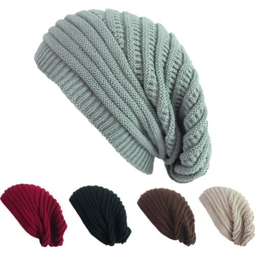 Female Beanies Winter Baggy Hats For Women Casual Autumn Knitted Bonnet Girls 2019 New Fashion High Quality Soft Skiing Hat