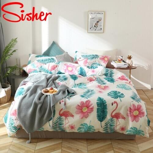150x200 Cotton Soft Bedding Set Modern Simple Duvet Cover Sets Single Queen Bed Sheet Linen Animal Plant Quilt Covers Bedclothes