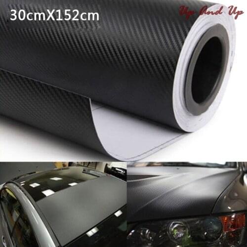 152*30cm Carbon Fiber Waterproof Vinyl 4D Car Wrap Sheet Roll Film Car Stickers Decals Motorcycle Car Styling accessories