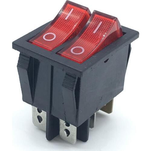 2pcs KCD4 Rocker Switch with Red LED switch Duplex Button Switch double Switch 15A 250V 20A 125V