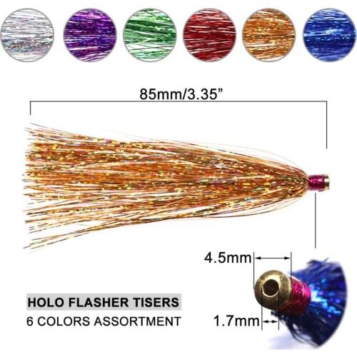 6PCS 3.3" Slider Teaser Lure Fly Freshwater Saltwater Streamer Fly Lures Fishing Accessories Fishing Bait