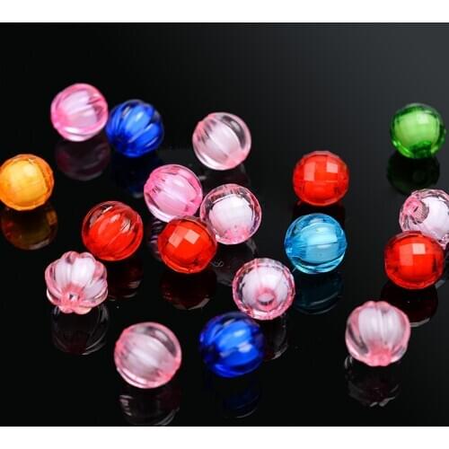 8/10/12mm Pumpkin Acrylic Loose spacer beads DIY beaded Door curtain Braided craft necklace Bracelet Jewelry Making Kids Toy