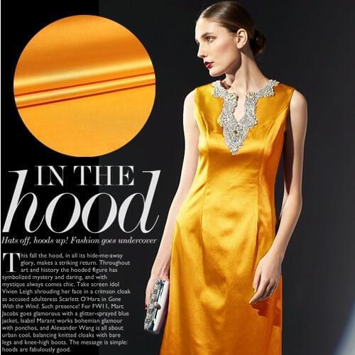 Free shipping! Europe really high quality custom satin fabric at wholesale high-grade silk clothing cloth