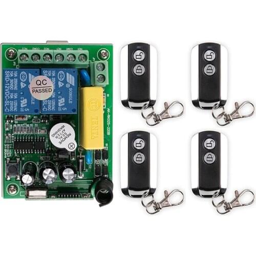 Wireless RF Remote Control Light Switch 10A Relay Output Radio AC 220V 2 CH Channel 2CH Receiver Module +Transmitter