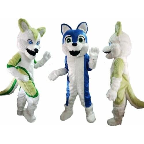 Halloween Long Fur Wolf Husky Dog Wolf Fox Fursuit Cosplay Party Game Dress Outfits Advertising Carnival Xmas Easter Adults Size