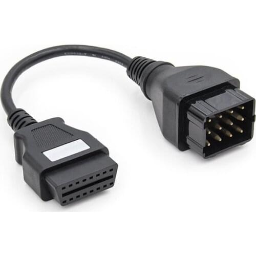 For Renault 12Pin Male to OBD2 OBDII for Renault 16Pin Female Car Diagnostic Tool Adapter Converter Cable