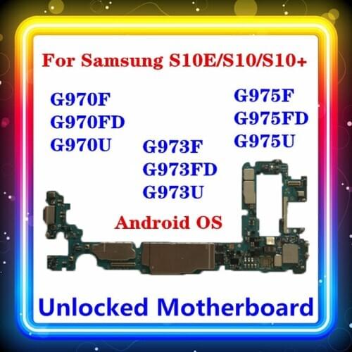 For Samsung Galaxy S10/S10 Plus S10E Motherboard G975F G975FD G975U,G973F G973FD G973U,G970F G970FD G970U Android LTE