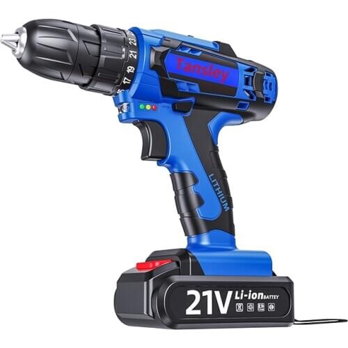 Tansley 12V 16V 21V Cordless Drill Electric Screwdriver Mini Wireless Power Driver DC Lithium-Ion Battery 3/8-Inch