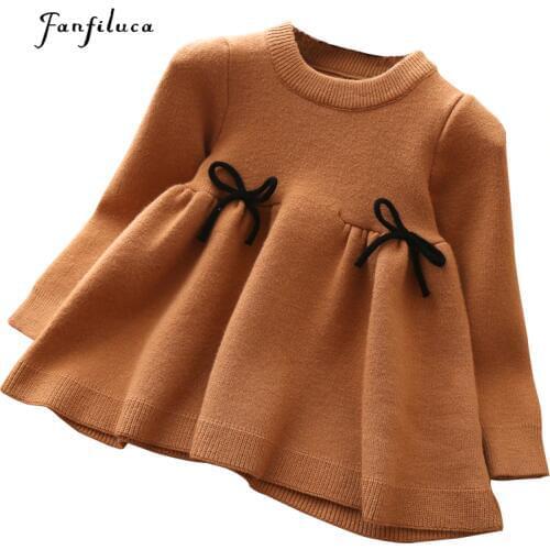 Теплые платья для девочек Fanfiluca China At AliExpress