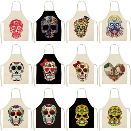 Skeleton Skull Apron Baking Accessories Aprons for Women Apron Kitchen Cooking Accessories Aprons Apron for Men Kitchen Apron