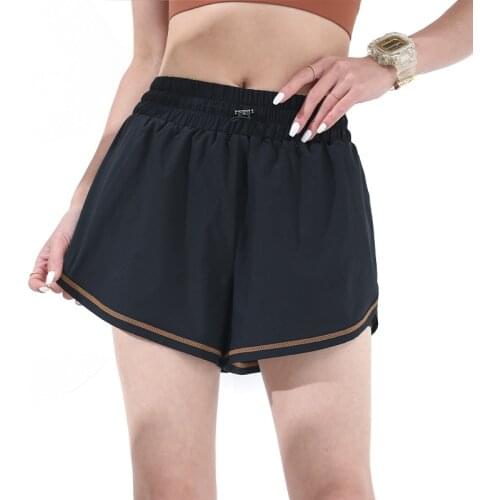 Summer New 2 In 1 Yoga Shorts Women Outdoor Running Fitness Shorts Built-In Pockets Loose Quick-Drying Mid-Waist Sports Shorts