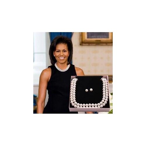 Hot sell new - Womens Jewelry 2row 10mm white sea shell pearl Necklace & earring set