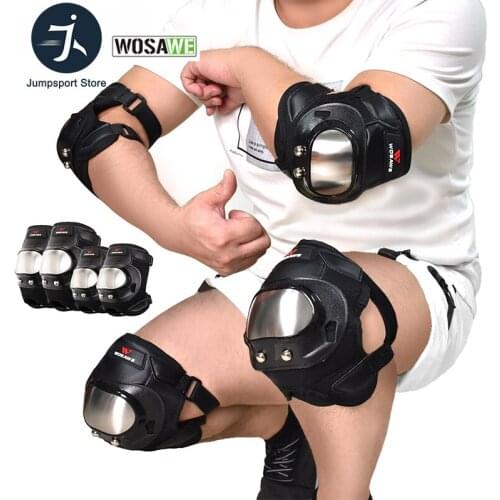 WOSAWE Motorcycle Knee Pads Elbow Pads Set Skateboard Riding Motocross Armor Bike Cycling Knee Brace Protector Protective Gear