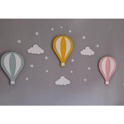 Set of 3- Balloon Shaped Lamp Set Baby Bedside Night Light Nursery Wall Decor Montessori Furniture Colored Wall Light