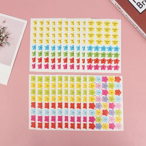 10pcs 400 Smile Stars Decal School Children Kids Teacher Label Reward Cute Sticker For DIY Scrapbook Decor School Stationery Set