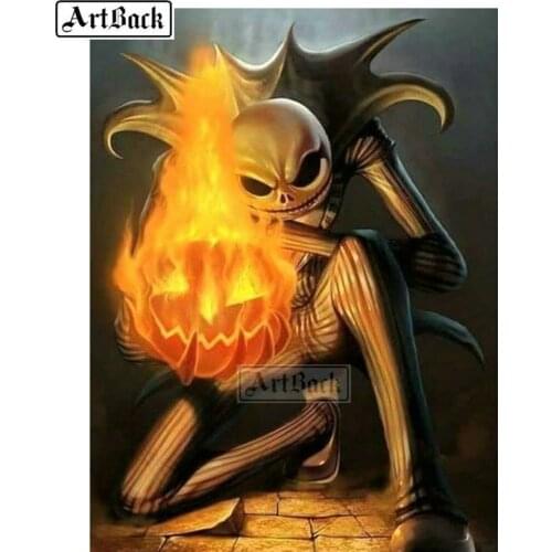 New Arrival Diamond Painting Skull Pumpkin Full Square Drill 3d Diamond Mosaic Crafts Home Decoration Painting ARD220