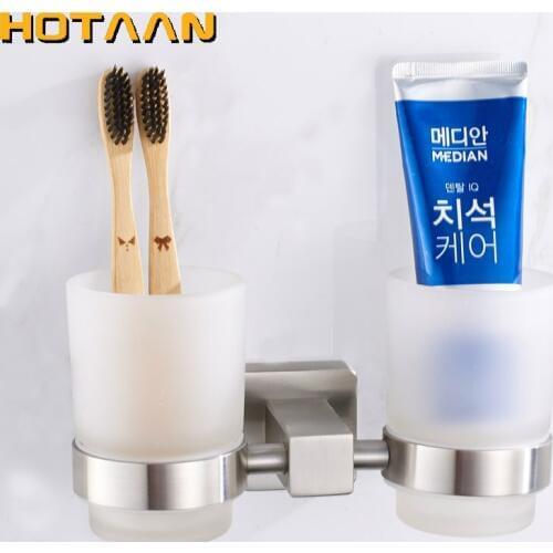 New Arrival SUS304 Stainless steel Tumbler Holder Cup & Tumbler Holders Toothbrush Holder Bathroom Accessories Banheiro YT-13408