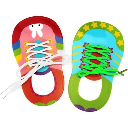 1PC Brain Developmental Threading Toy Basic Life Skill Training Toy for Baby Acrylic Shoelace Tying Toy Education Toys