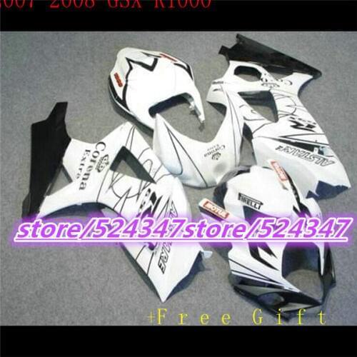 Custom motorcycle three free package GSX - R1000 K7 07, 08 GSX R1000 K7 07-08 white color is black barca first fairing sections