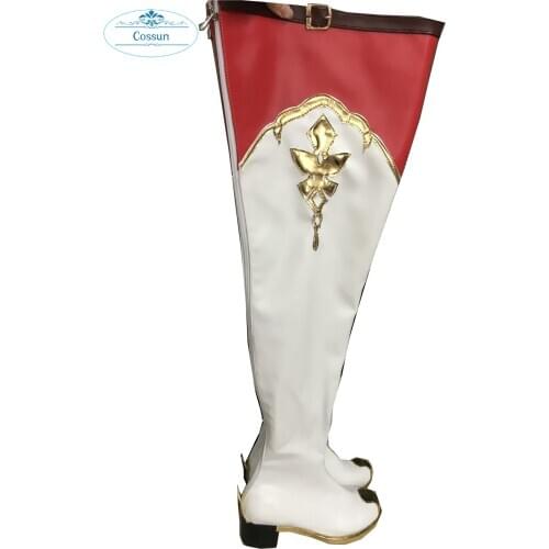 Hot Game Genshin Impact Amber White Cosplay Shoes Boots Newest Custom Made For Halloween women
