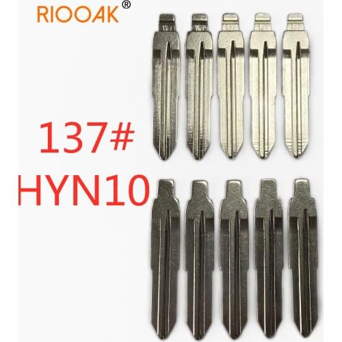 RIOOAK 10pcs/lot #92 lishi HYN10 SSY3 Metal Blank Uncut Flip KD VVDI Remote Key Blade For Ssangyong Uncut Car Key Blade