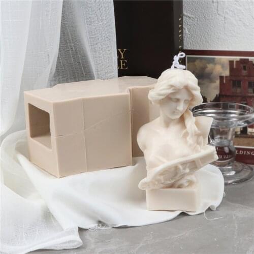 Myth Of The Goddess Female Silicone Candle Molds 3d Violin Shape Resin Making Torso Statue Soap Figure Lady Goddess Soft Mold