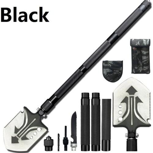 Outdoor Tool Portable Folding Shovels Multifunction Camping Garden Tool Black/Gray