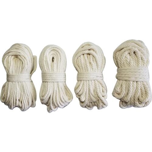 Thicker 100% Natural cotton rope 3mm-6mm twine macrame cords tag hang handmade accessory DIY