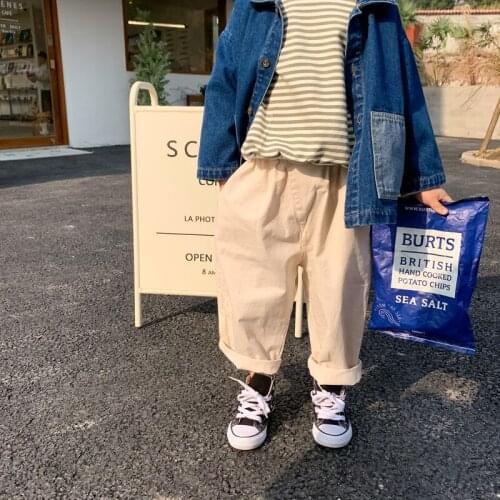 2021 Spring boys girls brief solid color casual pants 1-7 years unisex children fashion loose harem trousers