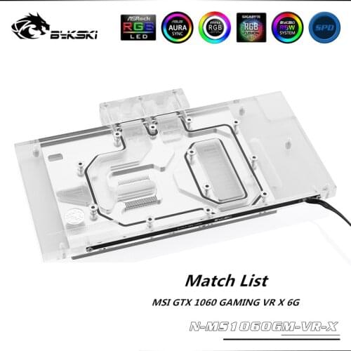 Bykski GPU Water Block For VGA MSI GTX 1060 GAMING VR X 6G Graphics Card VGA Cooler,GPU Water Cooling Radiator N-MS1060GM-VR-X