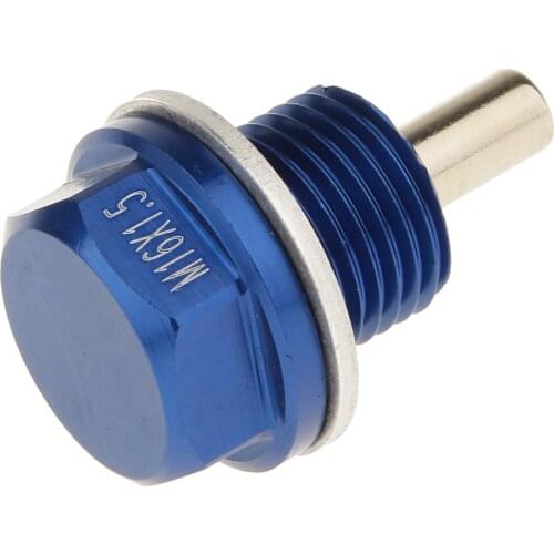 2PCS Auto M16x1.5 Anodized Magnetic Oil Pan Drain Plug For Subaru(Blue)