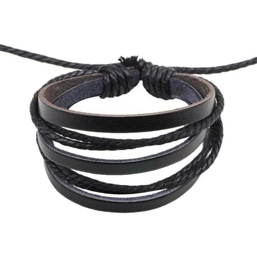 2018 Pulseira Masculina Jewelry Handmade Bracelets & Bangles Men Leather Bracelets Charm Bileklik Pulseiras Boyfriend Girlfriend