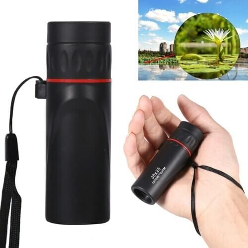 30x25 HD Optical Monocular Waterproof Mini Portable Focus Telescope 10X Scope for Travel Hunting