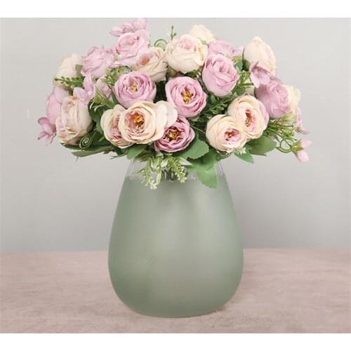 5 forks 10 Heads Rose Peony Artificial Flowers Wedding Home Decor Silk Fake Flowers Fall Decorations