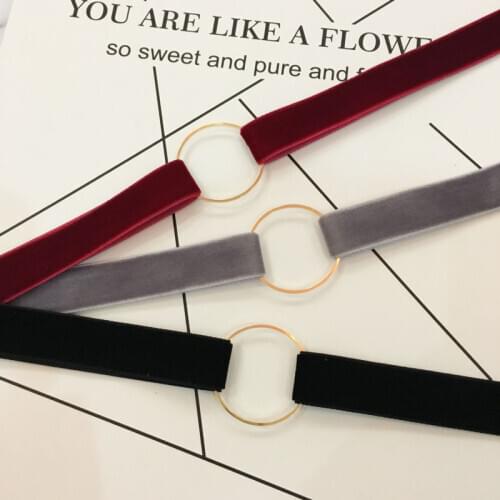 Simple Velvet Choker Necklace For Women Geometric Circle Chocker Chokers Statement Necklaces Collier Vintage Boheme Punk Jewelry
