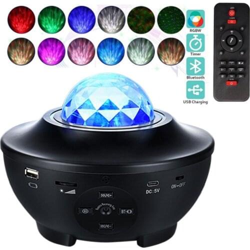 Colorful Galaxy Starry Sky Projector Light USB Blueteeth Voice Control Music Player LED Night Light Romantic Projection Lamp