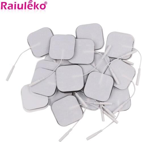 100Pcs 5x5cm Nerve Muscle Stimulator Self Adhesive Silicone Gel Electrode Pads Tens Electrodes Digital Therapy Machine Massage